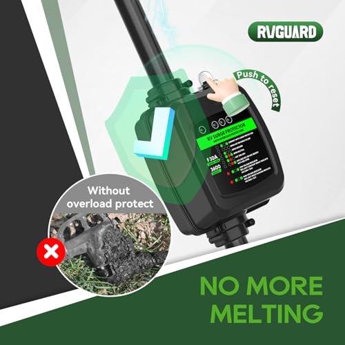 RVGUARD Surge Protector 50 Amp to 30 Amp RV Adapter Cord with Overload Protection, NEMA 14-50P to NEMA TT-30R Electrical Power Adapter, 2 Feet, Green, ETL Listed - Image 3