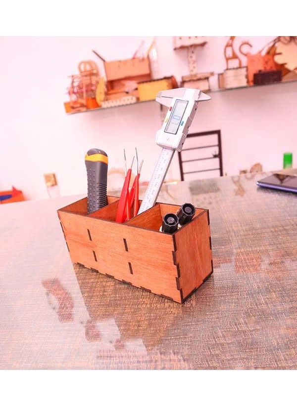 Generic MeeCraft Wooden Tool Box 22x7x9cm Brown  - Image 3