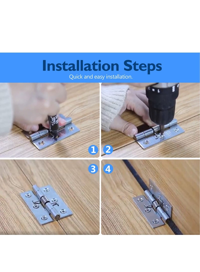 Self Closing Door Hinges 2 Inch Set of 4 Spring Hinge Automatic Door Closer Hinge Soft Auto Close Door Hinges for Home - Image 4