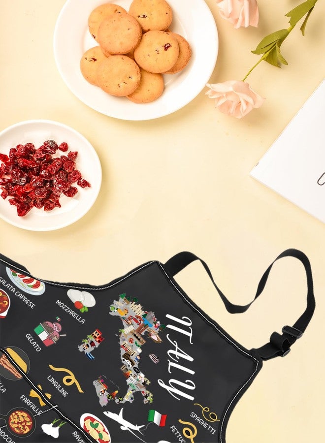 LEVLO Italy Country Map Europe Cuisine Lover Kitchen Apron Mom Dad BFF Italian Food Cooking Travel Apron (Italy) - Image 5