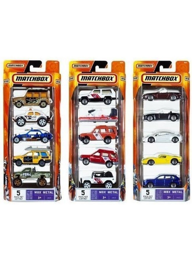 MATCHBOX Matchbox Set of 15 Toy Cars and Trucks with 3 Themed 5-Packs of 1:64 Scale Die-Cast Vehicles (Styles Will Vary) Bundle - Image 1