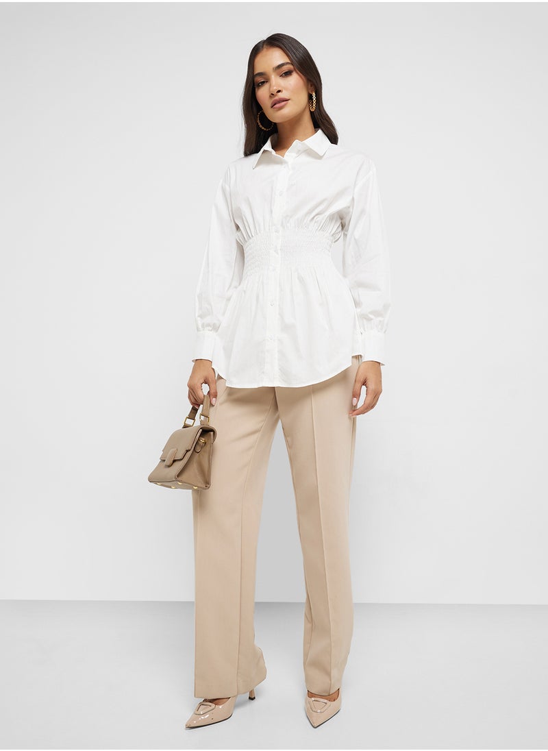 ELLA Sinched Waist Button Down Shirt  - Image 4