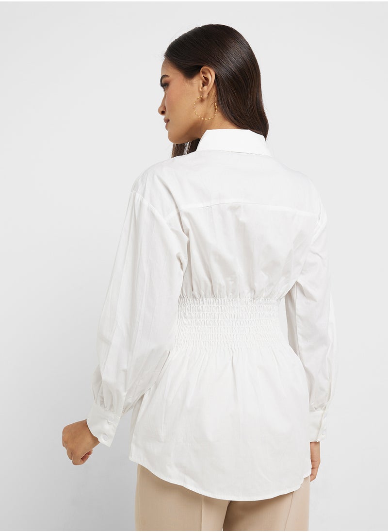 ELLA Sinched Waist Button Down Shirt  - Image 2
