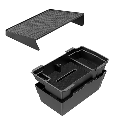 SwiftGaze Center Console Organizer for 2023-2025 Honda CR-V, 2-Layer Armrest Storage Tray & Charging Station Caddy, ABS Car Interior Accessories OEM Style Leather Texture-2PCS - Image 1