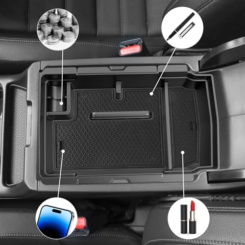SwiftGaze Center Console Organizer for 2023-2025 Honda CR-V, 2-Layer Armrest Storage Tray & Charging Station Caddy, ABS Car Interior Accessories OEM Style Leather Texture-2PCS - Image 3