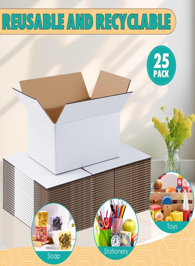 Loccmat 9x6x4 Shipping Boxes,25 Pack White Corrugated Cardboard Boxes,Small Shipping Box,Kraft Mailing Box for Small Business Packaging Mailing And Storing - Image 3
