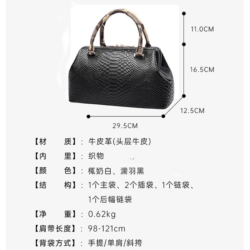 Bag New Women'S 2025 Top Layer Cowhide Shoulder Handbag Pillow Bag Boston Large Capacity Genuine Leather Crossbody Bag For Women - Image 5