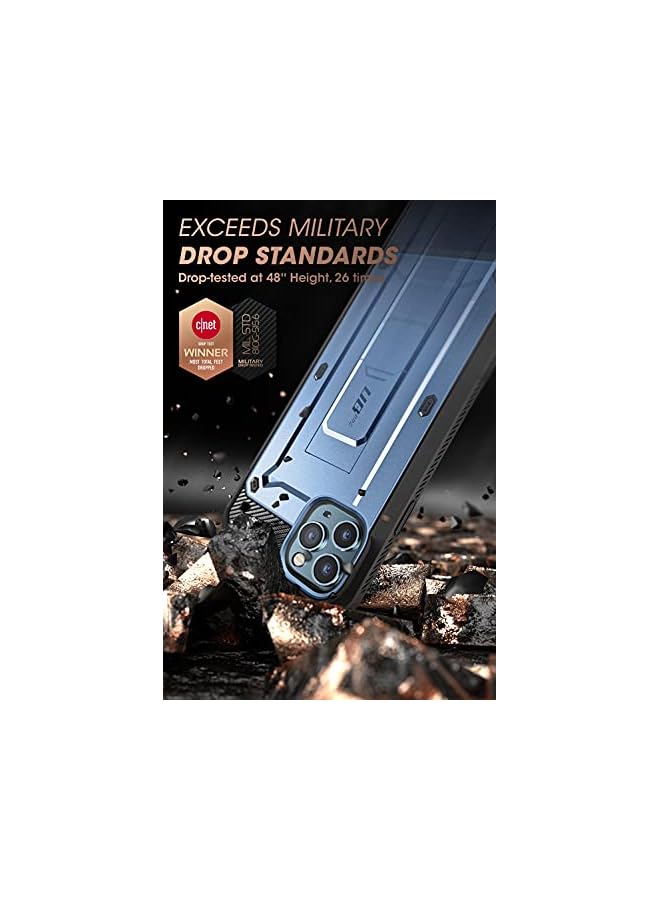 SupCase Unicorn Beetle Pro Series Case for iPhone 13 Pro Max (2021 Release) 6.7 Inch, Built-in Screen Protector Full-Body Rugged Holster Case (Cerulean) - Image 4