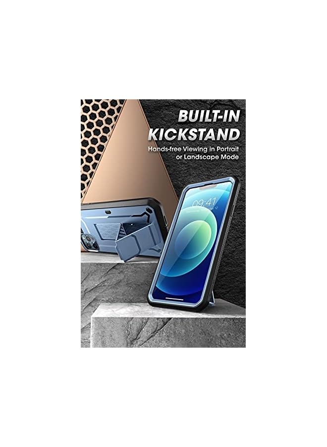 SupCase Unicorn Beetle Pro Series Case for iPhone 13 Pro Max (2021 Release) 6.7 Inch, Built-in Screen Protector Full-Body Rugged Holster Case (Cerulean) - Image 5