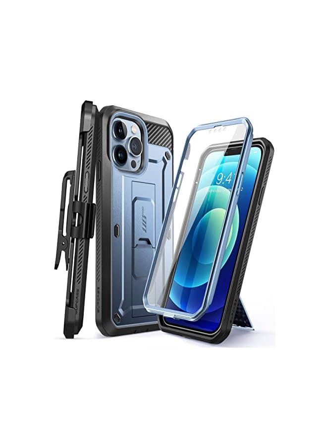 SupCase Unicorn Beetle Pro Series Case for iPhone 13 Pro Max (2021 Release) 6.7 Inch, Built-in Screen Protector Full-Body Rugged Holster Case (Cerulean) - Image 2