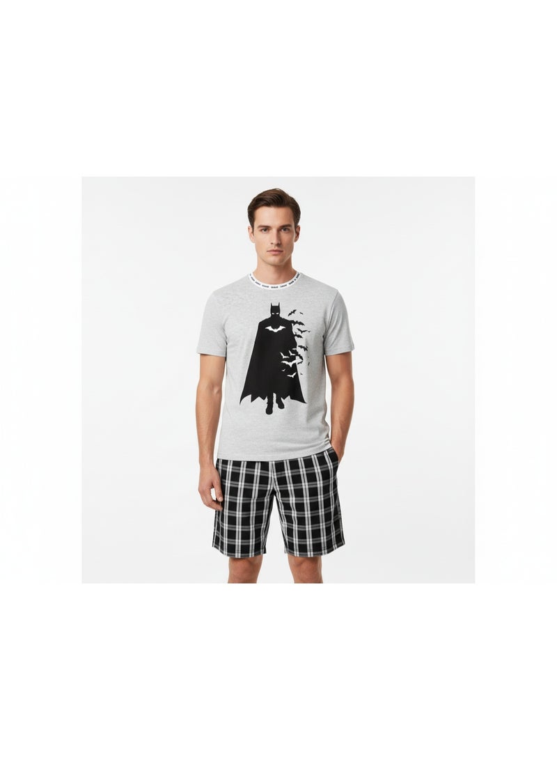 Batman PAJAMA SET MENS BATMAN SS TOP + WOVEN - Image 1