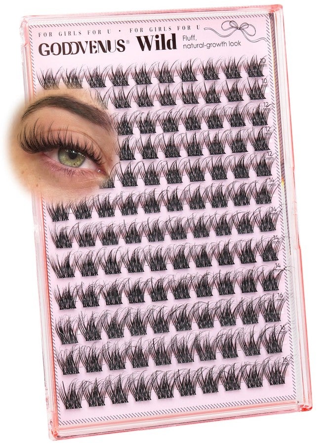 Goddvenus Natural Lash Clusters Wispy Eyelashes Clusters Fluffy Cluster Eyelash Extensions D Curl Individual Lash Extension 120pcs, 10-16mm False Eyelashes for DIY - Image 1
