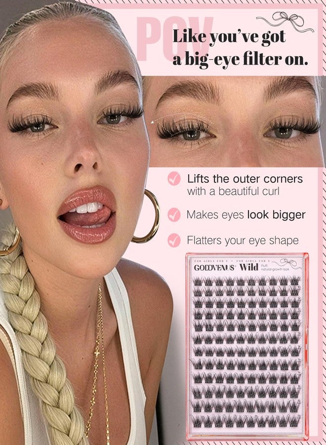 Goddvenus Natural Lash Clusters Wispy Eyelashes Clusters Fluffy Cluster Eyelash Extensions D Curl Individual Lash Extension 120pcs, 10-16mm False Eyelashes for DIY - Image 5