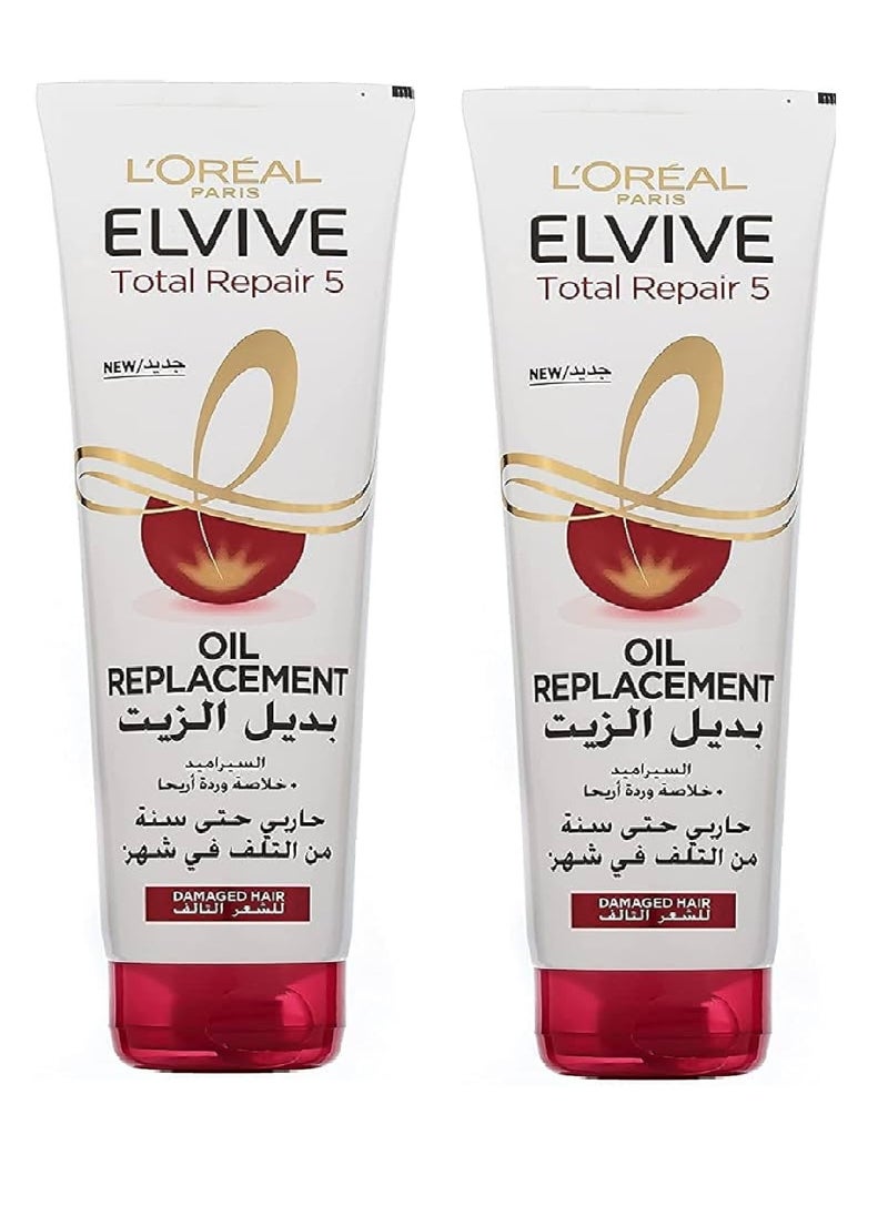 loreal paris Elvive Total Repair 5 Hair Care Oil Replacement 300ml 2pcs  - Image 1