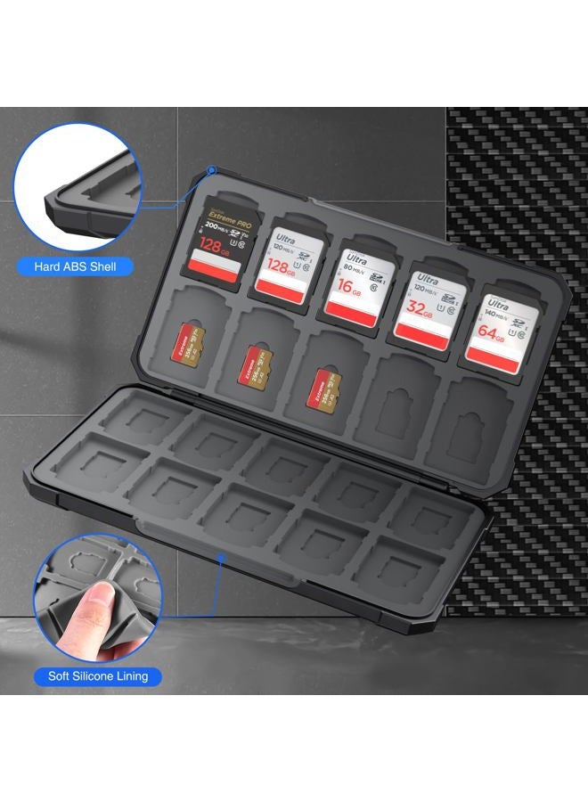 HEIYING Memory Card Case for SD Card and TF Card, Portable SD Card Holder SD SDHC SDXC TF Card Storage with 20 SD Card Slots & 20 Micro SD Card Slots. - Image 4