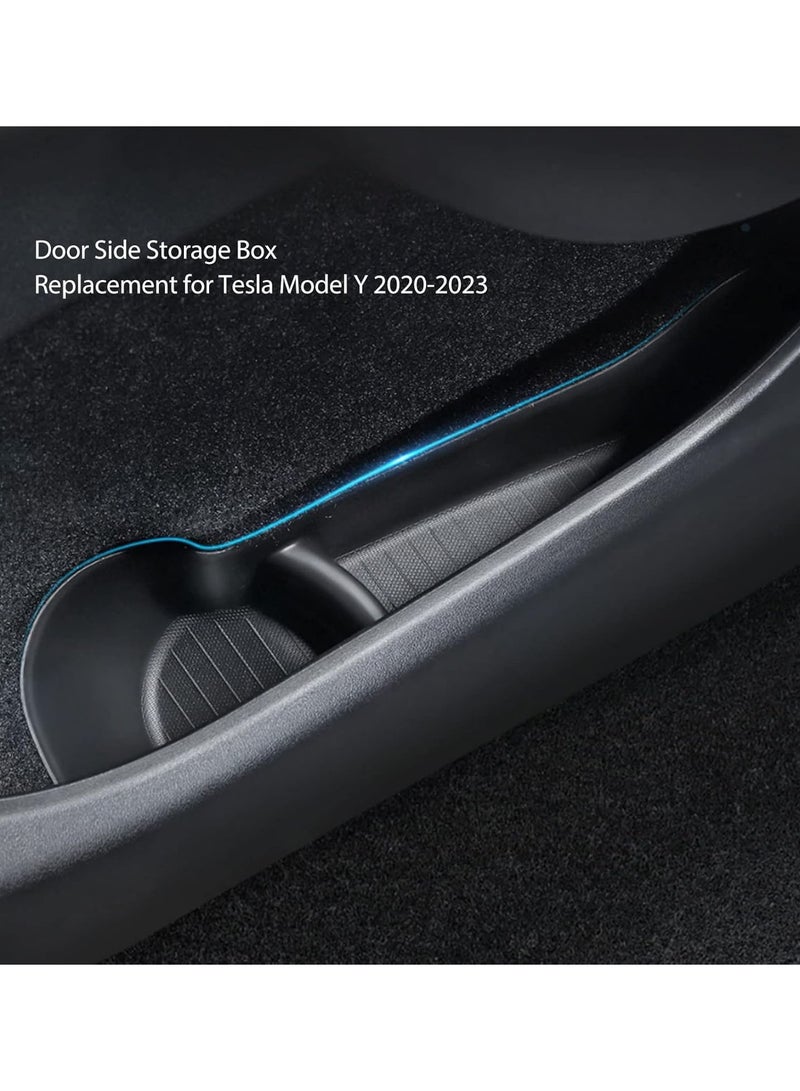 GGOOT 4PCS Tesla Model Y Door Side Storage Box, Soft TPE Insert Door Organizer Tray for Tesla Model Y 2020-2023, Front and Rear Door Slot Pockets Door Protector Accessories  - Image 5