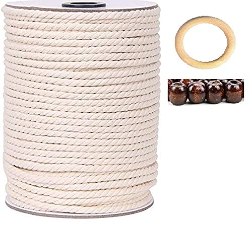 BSPS 3 Ply Twisted Cotton Cord Dori Thread 4mm 100Mtr OffWhite for DIY and Other Projects Model Thread_58 - Image 1