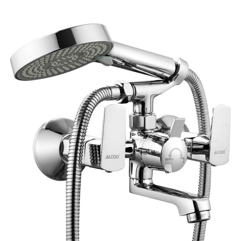 Alton ALTON QDRL5895 Brass Wall Mixer With 5Function Hand Shower SS304 Grade 15 Meter Tube and Crutch Chrome Finish - Image 1