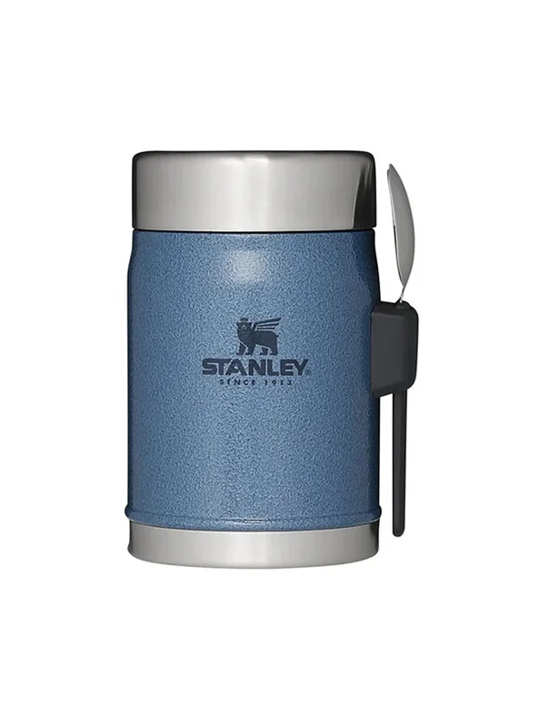 Stanley Stanley Classic Legendary Food Jar 0.4L / 14 OZ Hammertone Lake with spork â€“ BPA FREE Stainless Steel Food Thermos | Keeps Cold or Hot for 7 Hours | Leakproof | Lifetime Warranty | Dishwasher safe