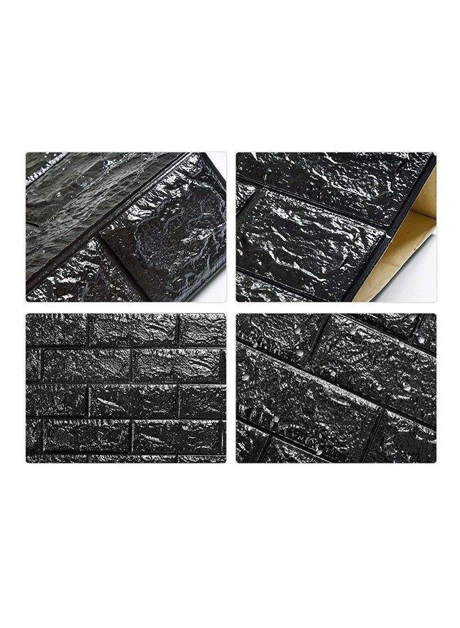 Cool Baby 10-Piece 3D Brick Pattern Decorative Wallpaper Set Black 70 x 70cm - Image 4