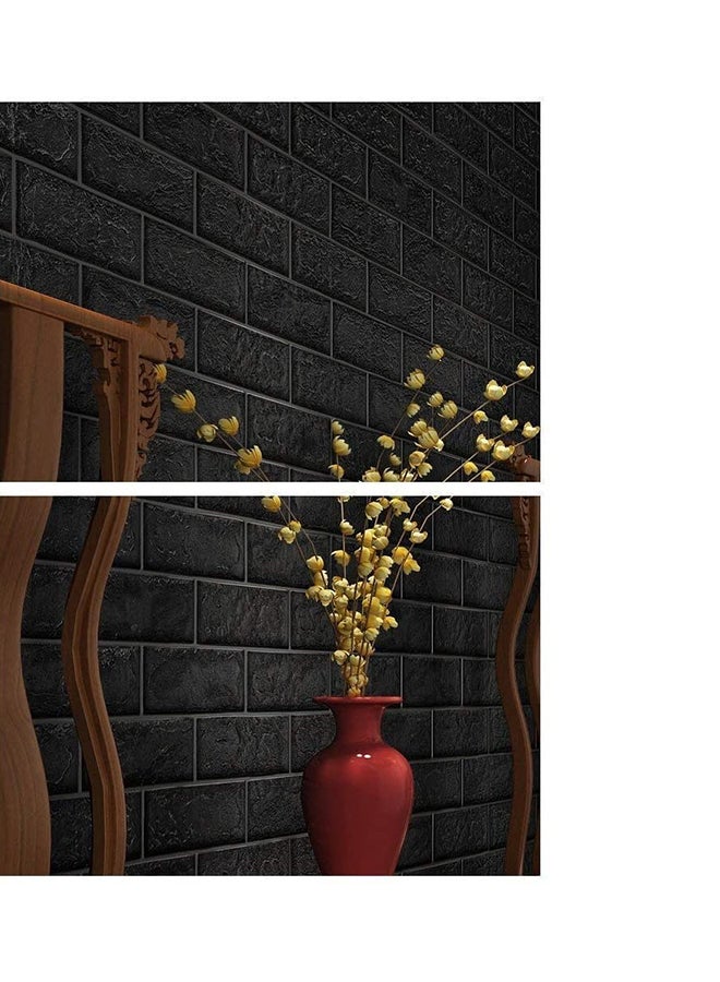 Cool Baby 10-Piece 3D Brick Pattern Decorative Wallpaper Set Black 70 x 70cm - Image 3
