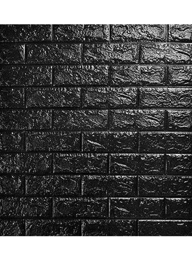 Cool Baby 10-Piece 3D Brick Pattern Decorative Wallpaper Set Black 70 x 70cm - Image 2