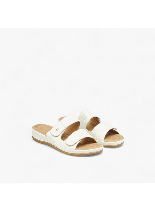 Flora Bella By Shoexpress Women Textured Slip-On Comfort Sandals - Image 3