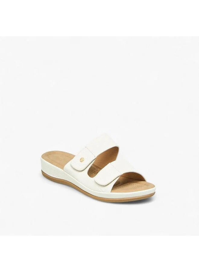 Flora Bella By Shoexpress Women Textured Slip-On Comfort Sandals