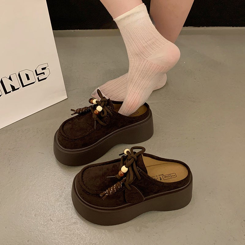 Low-Cut Birkenstock-Style Clogs For Women, Early Autumn Retro Thick-Soled Height-Increasing Kangaroo Shoes - Image 4