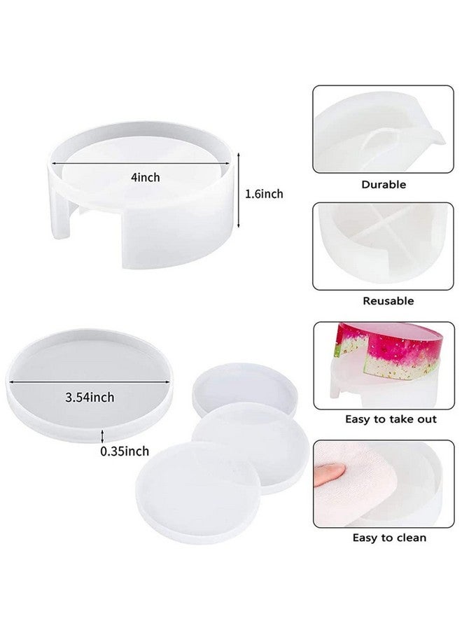 FDSHIP DIY Coaster Mold Creative Epoxy Mold Multipurpose Resin Craft Mold Silicone Casting Mold (Cups Mats) - Image 2