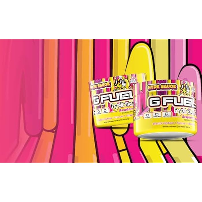 G Fuel Hype Sauce Supreme Hydration, Electrolyte Powder Mix for Energy & Focus, Sugar and Caffeine Free Supplement with Essential Vitamins & Minerals, Raspberry Lemonade Flavor, 3.3 oz - 30 Servings - Image 5