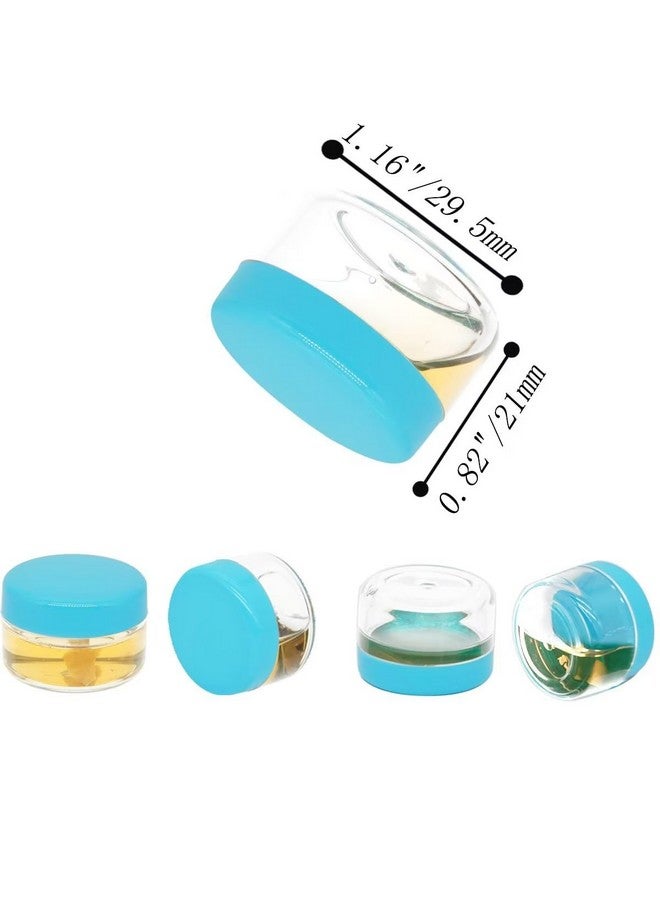 ZEJIA 5 Gram Sample Containers With Lids, Mini Makeup Containers, Empty Plastic Travel Cosmetic Containers With Labels(50 Count, Blue Lid) - Image 2