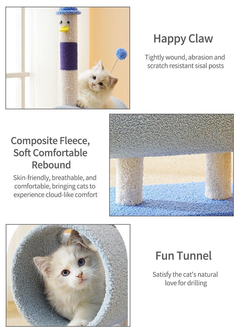 كيدل القط تسلق رف القط شجرة القط لعبة القط لعبة القط البيت الصيد القطب السيزال - Image 2