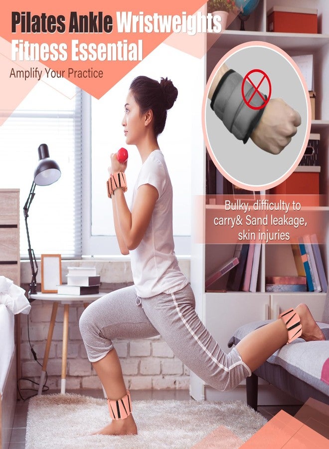 Vinsot Pilates 2Lbs Each(Set of 4) Wrist Ankle Weights for Women, Wearable Arm Leg, Adjustable Weighted Wristbands Arm Leg Weights Suitable for Walking Swimming Running Yoga Gym(Flesh Color) - Image 4