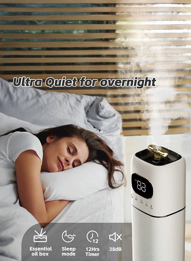 XiuWoo 9L Top-Fill Humidifier & Essential Oil Diffuser for Large Bedroom/Office - Cool Mist for Baby Nursery, Plants & Whole House, Plant, White - Image 4