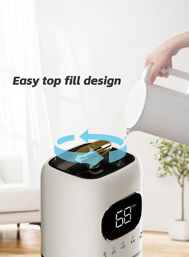 XiuWoo 9L Top-Fill Humidifier & Essential Oil Diffuser for Large Bedroom/Office - Cool Mist for Baby Nursery, Plants & Whole House, Plant, White - Image 5