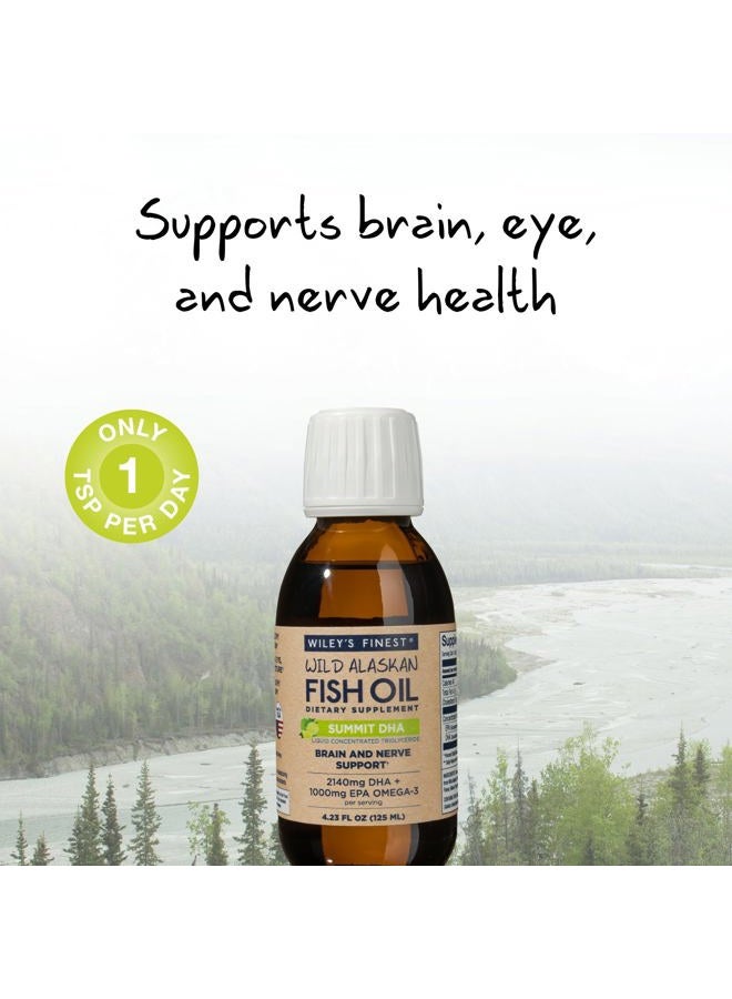 Wiley's Finest Wild Alaskan Fish Oil Summit DHA Liquid - 2140mg of DHA and 460mg of EPA Omega-3s - Citrus Flavored Liquid Supplement - 4.23 Oz (25 Servings) - Image 3