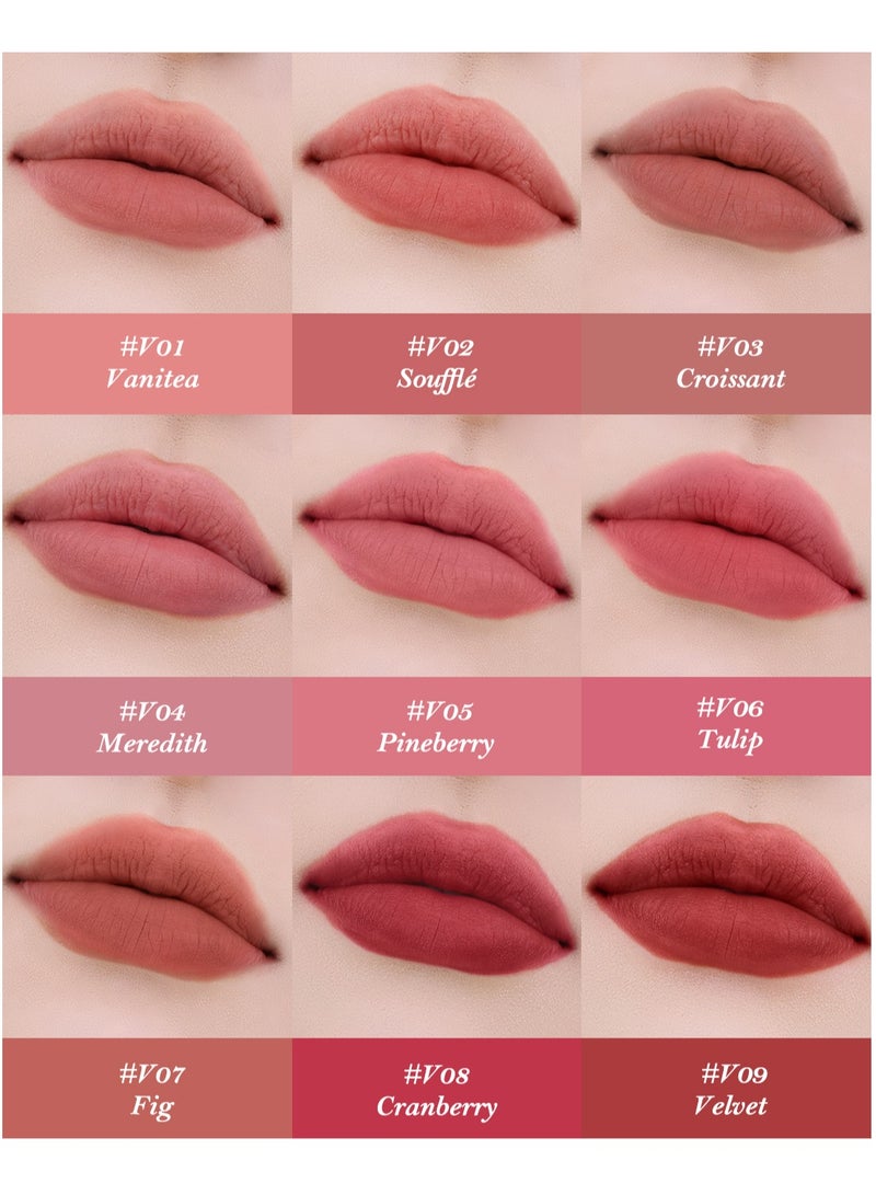 Flower Knows Strawberry Cupid Cake Lip Cream Hydrating Velvet Matte Lipstick Smudge-Proof Creamy Texture-V02 Souffle - Image 4