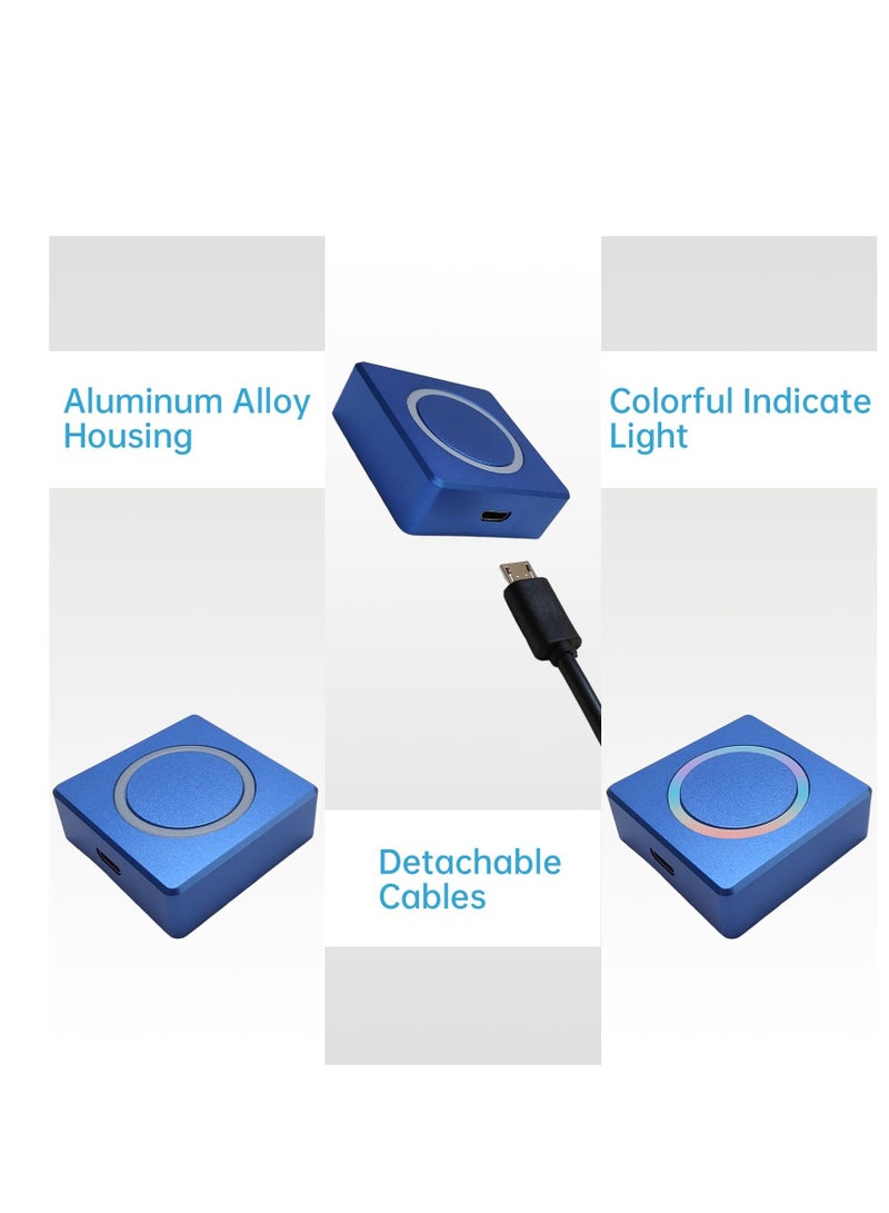 PC Power Button Extension, 6.6ft Cable PC Remote Start, Aluminum Alloy Desktop Computer PC Power Switch, Desk Computer Case, ATX Motherboard External Turn On Switch Off Power Button, Blue - Image 3