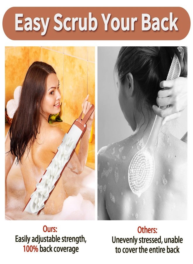 kullder Deep Exfoliating Bath Set 3PCS: 2 Super Soft Sunflower Suction Cup Bath Balls, & 2-in-1 Long Exfoliating Shower Towel, Body & Back Scrubber Exfoliator, Body Massage Scrub & Shower Loofah Sponge - Image 3