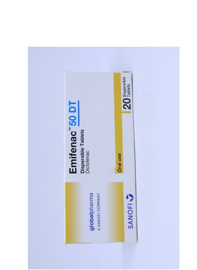 globalpharma - EMIFENAC 50MG DICLOFENAC DISPERSIBLE TABLETS 20S - Image 1