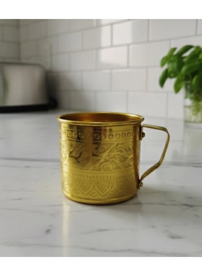 AKDC Aluminium Mug – Polished Gold Shine | 9 cm Elegant Handcrafted Mug - Image 2