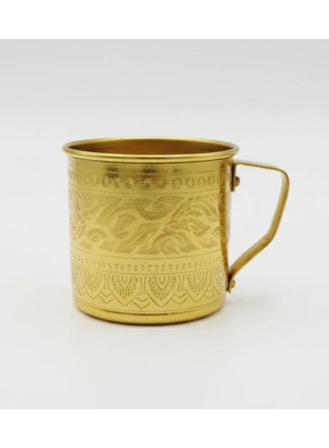 AKDC Aluminium Mug – Polished Gold Shine | 9 cm Elegant Handcrafted Mug - Image 1