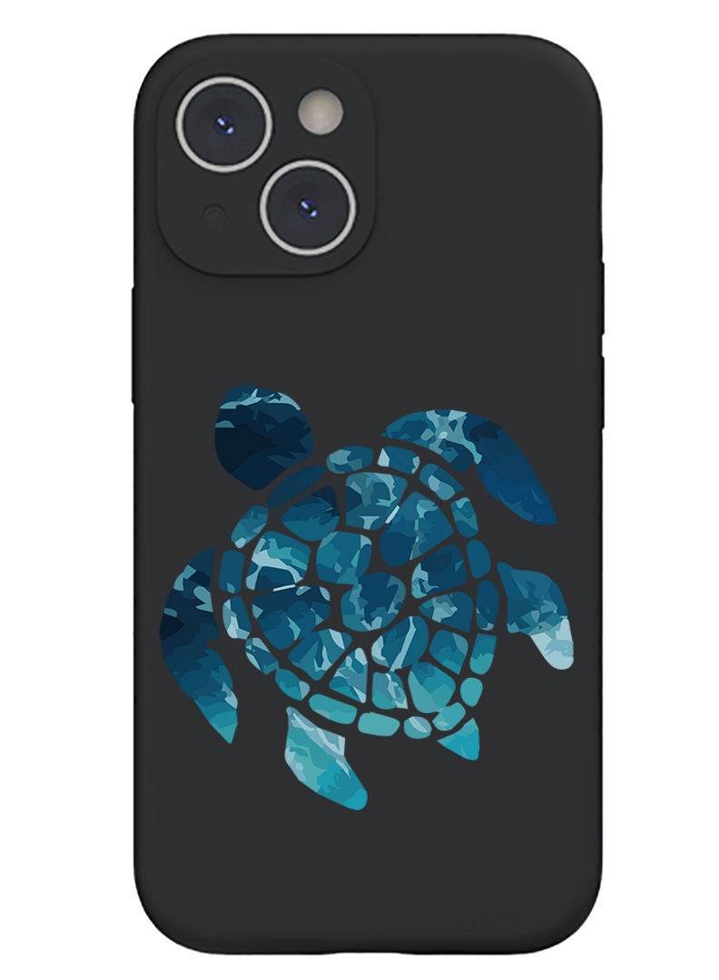 Theodor Protective Slim Fit Case Liquid Silicone Cover with Full Body Protection Anti-Scratch Shockproof Case For iPhone 13 Black  - Burj Al arab - Image 1
