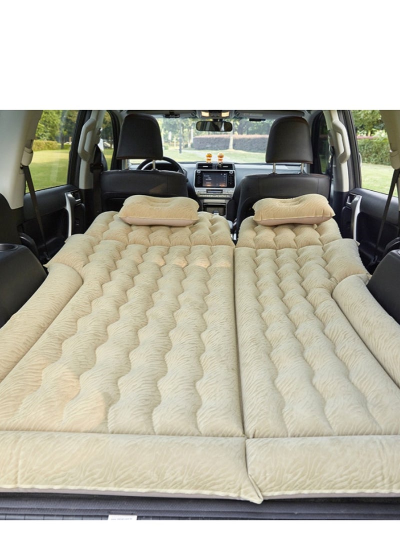 فلاشهوك مرتبة هوائية للسيارات الرياضية متعددة الاستخدامات فرشة رحلات  - سرير سيارة نوم قابل للنفخ للسيارة للمقعد الخلفي للسيارة مع مضخة هواء كهربائية، للرحلات والتخييم في الهواء الطلق، اللون البيج - Image 3