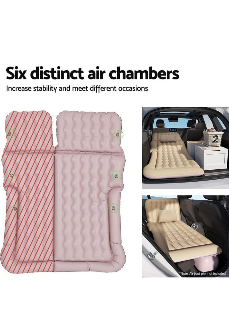فلاشهوك مرتبة هوائية للسيارات الرياضية متعددة الاستخدامات فرشة رحلات  - سرير سيارة نوم قابل للنفخ للسيارة للمقعد الخلفي للسيارة مع مضخة هواء كهربائية، للرحلات والتخييم في الهواء الطلق، اللون البيج - Image 2