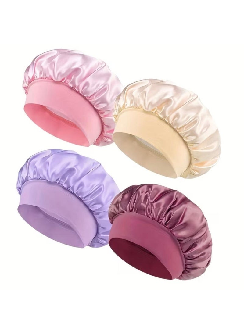 1Pc Soft & Cozy Satin Knit Beanie Cap - Elastic Wide Band for Comfortable Night Sleep, Hair Protection, and Gentle Scalp Care - One Size Fits All, Lightweight, Breathable, and Easy to Wear - Image 1