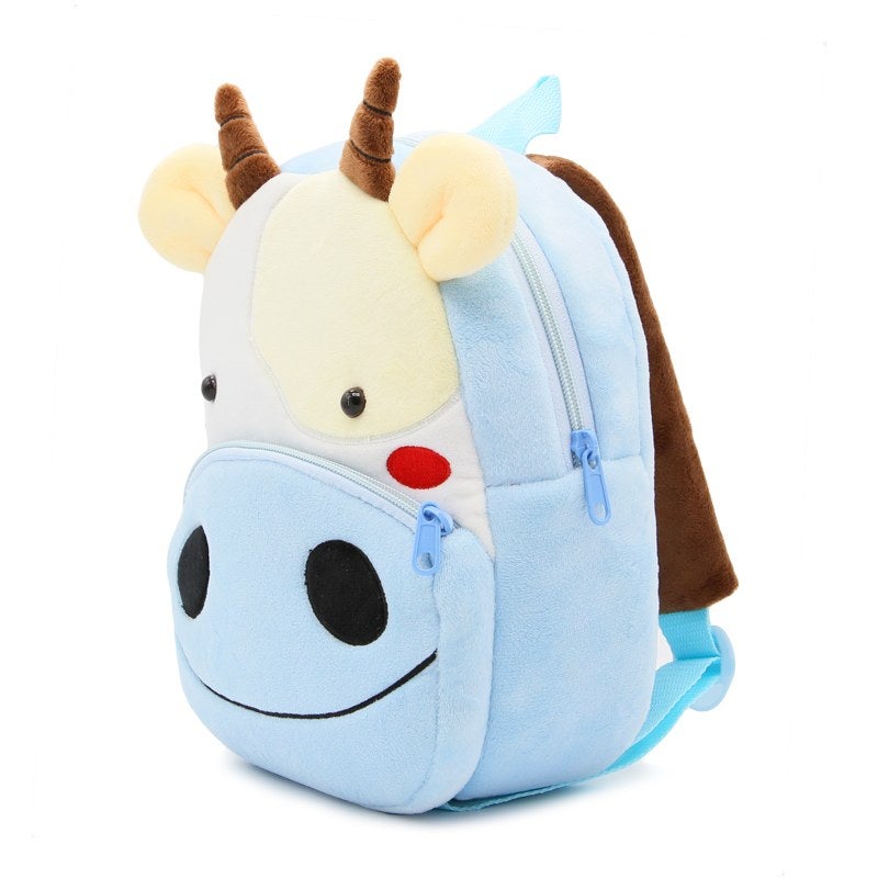 Plush Kids Backpack, Cow Animal Design, Soft Lightweight School Bag for Toddlers and Preschool Kids - Image 3