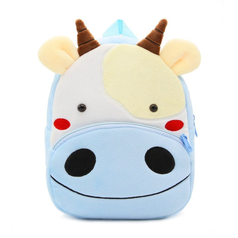 Plush Kids Backpack, Cow Animal Design, Soft Lightweight School Bag for Toddlers and Preschool Kids - Image 2