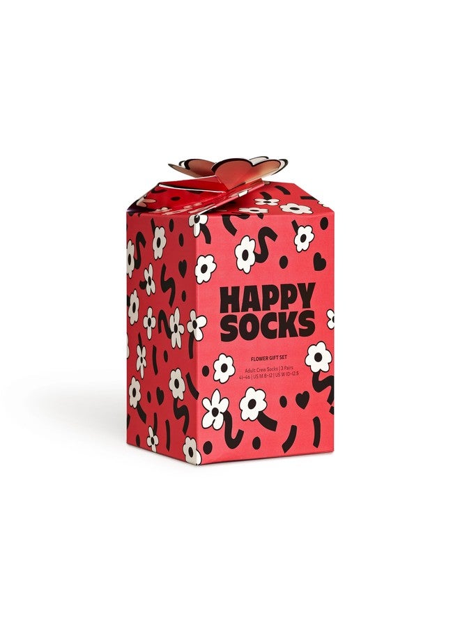 هابي سوكس مجموعة هدايا جوارب Happy Socks ثلاثية مزينة بالزهور، لون أزرق، مقاس صغير/متوسط - Image 1
